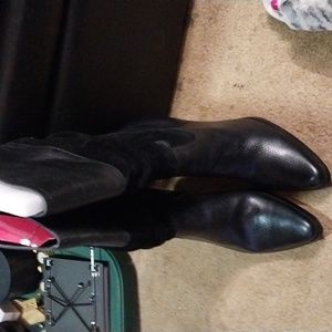 Leather and suede boots